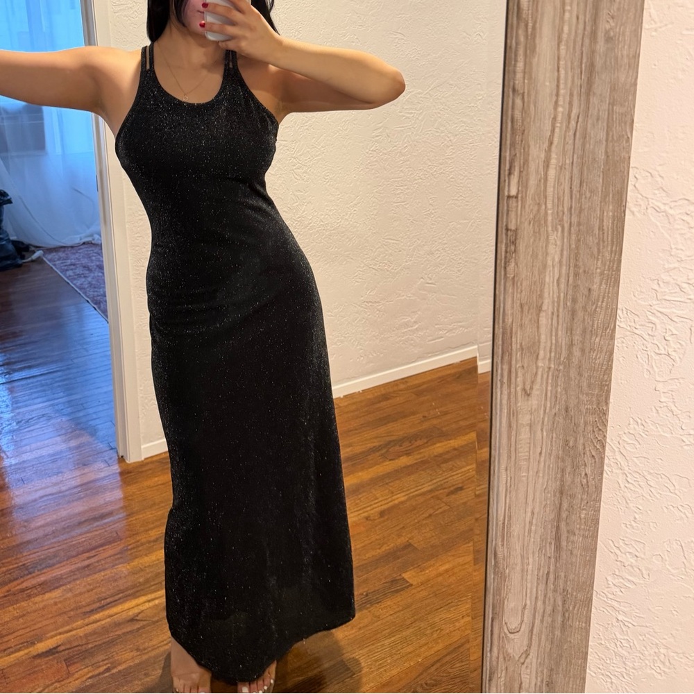 Vintage City Triangles Sparkle Shimmer Maxi Dress